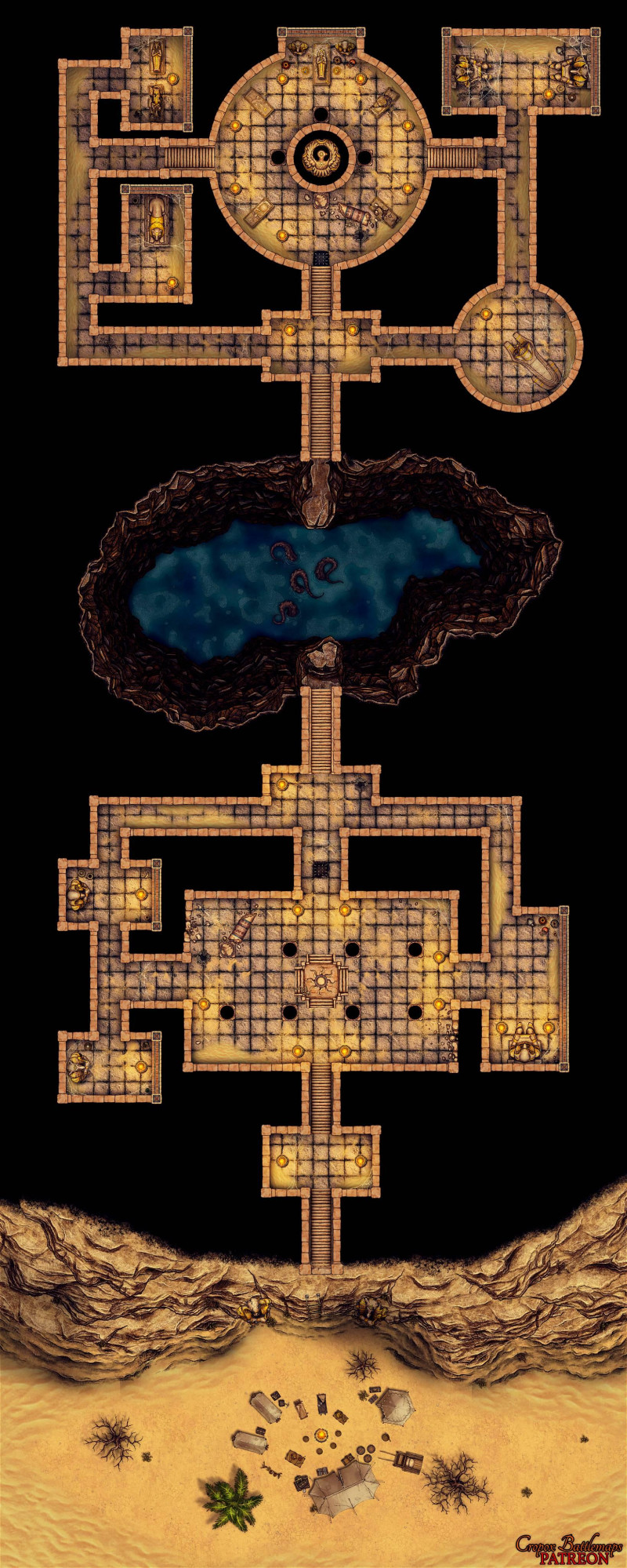 The Forgotten King’s Tomb 40x100 - battle map