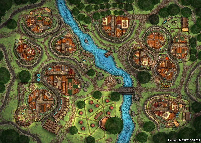 Halfling Village of Brill & Scene [112 x 80]