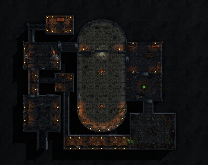 The Undead Alchemist Lair — [Low & Bright lights variants, 30x30]