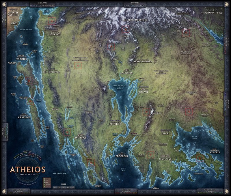 Map of Atheios, +Worldbuilding - A map and setting inspired by the Bronze Age, and Greek Mythology (Free) (No AI)