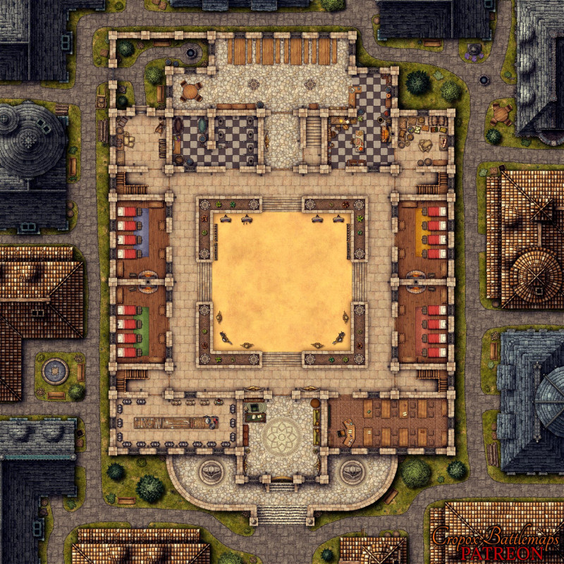 The Elite Martial Academy 40x40 battle map (ground floor)