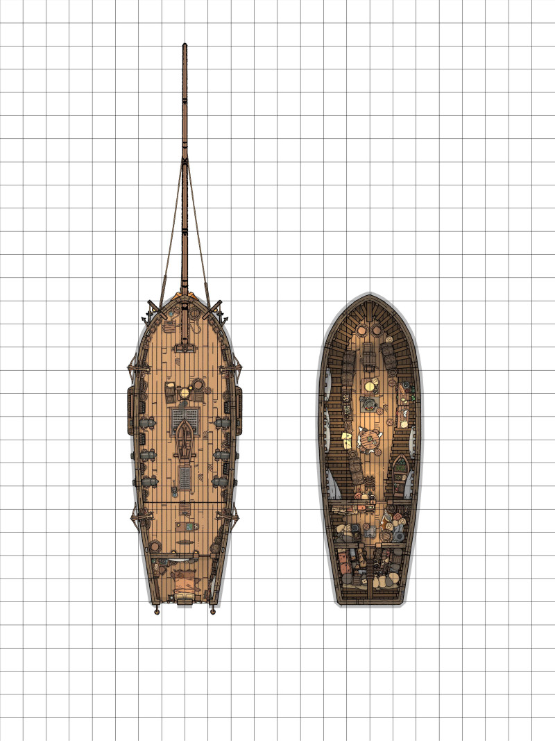 Ship Battlemap, Sloop Mediator (24x32)