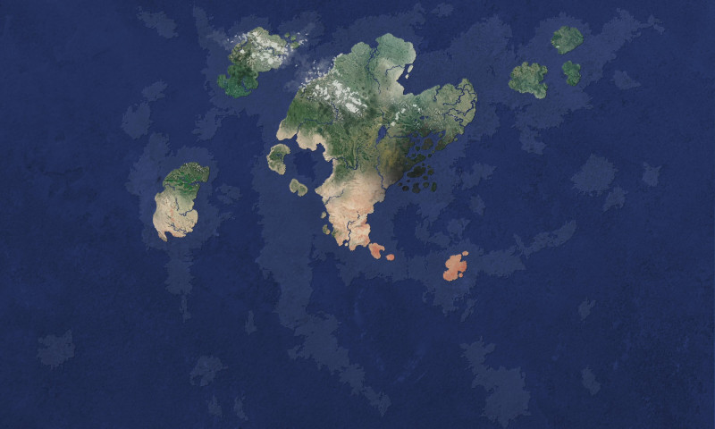 I created a "satellite view" of my fantasy world (starting map in the last slide) so I could make it into a globe