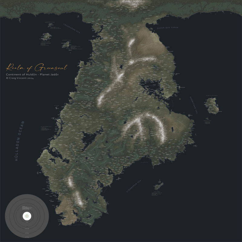 The Continent of Huldûn - Realm of Greensoul (my setting)