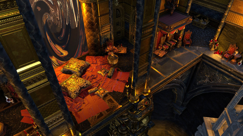 "The palace unfolds around you like a promise – opulent, inviting, immaculate. ... This should concern you." -- Hell Palace - throne room ('Aula Numine'), 50x30