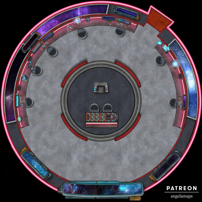 The Bridge [battlemap] from Angela Maps - What Sci-Fi show do you most want to RPG in? 3 versions! [animated] [art]