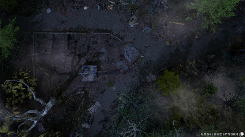 Ivlis Crossroads Curse of Strahd | [Animated Battlemap] [32x18] [120px per Square] [Gridless] [3D Rendered] [OC] | Beneos Battlemaps