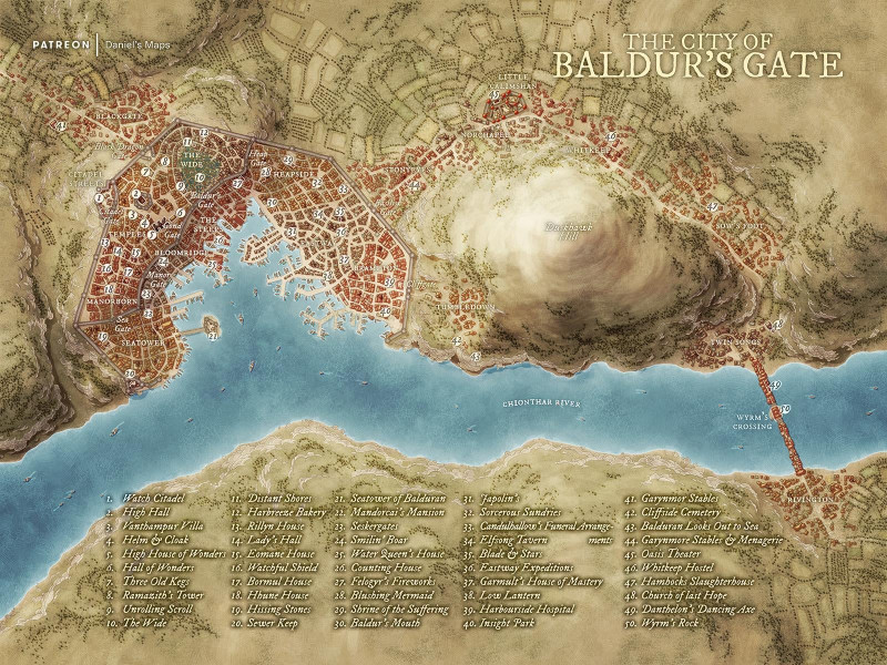 The City of Baldur's Gate [Art] [OC]