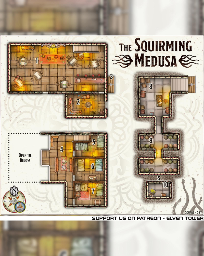 Map 346 - Squirming Medusa - Inn, Tavern, Lair