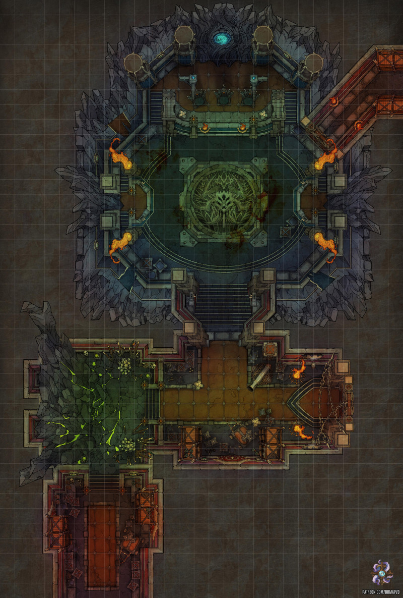 Infernal Citadel Interior Part 2 Battle Map 27x40