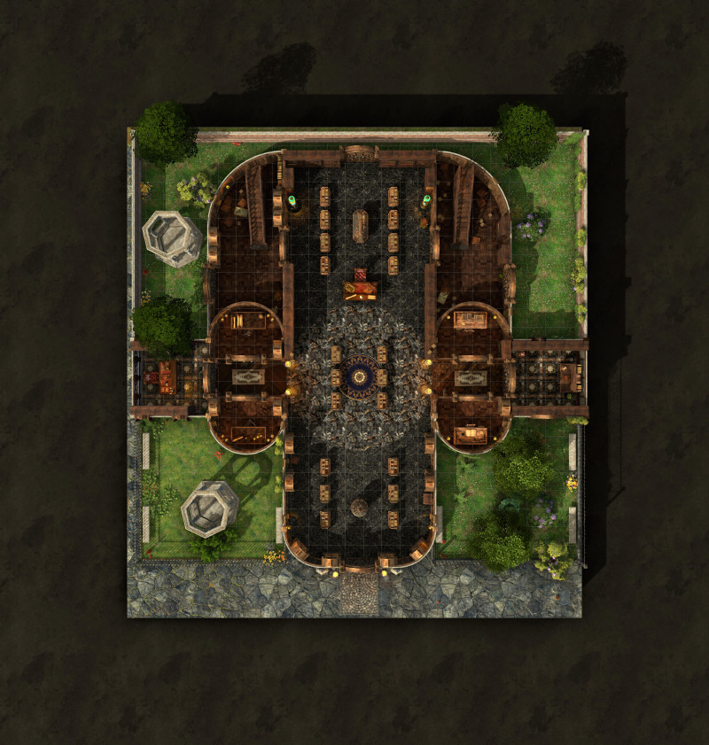 [OC] Free Grand Archive / Fantasy Library Battlemap – Day/Night + Grid/Gridless + Foundry/UVTT