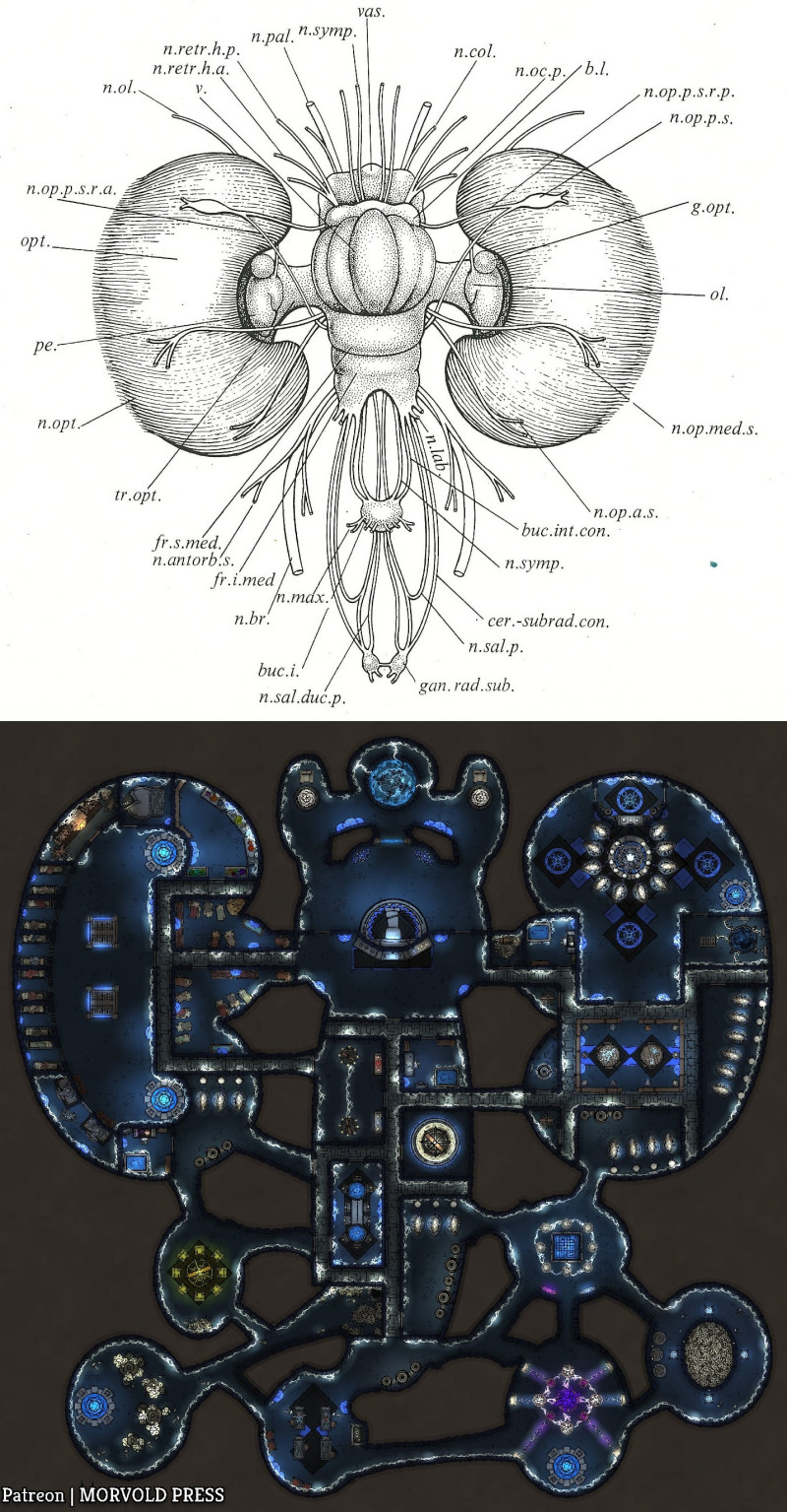 Mind Flayer Lair [90 x 90] - Modeled after Octopus Nervous System