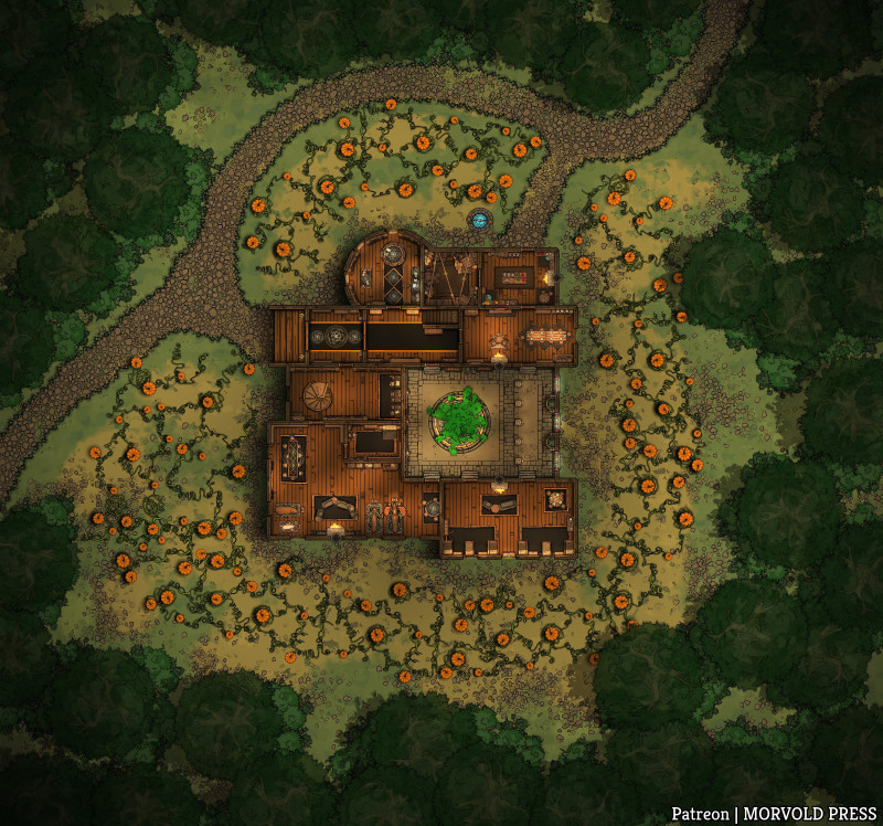 Restored Woodland Manse | Wizard's Research Estate [94 x 83]
