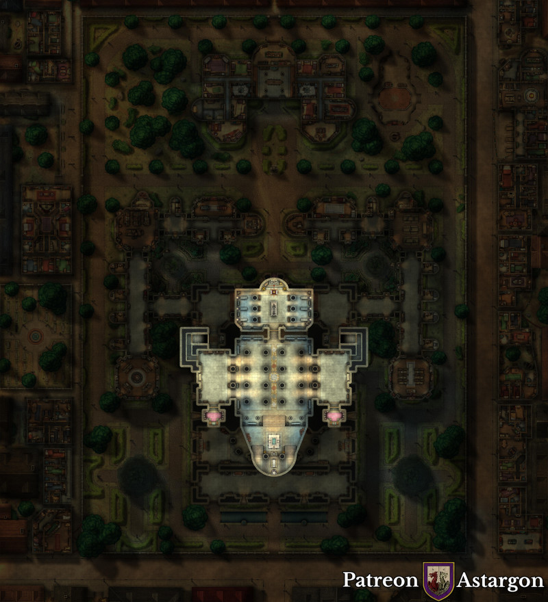 Cathedral of Akreus [100x110 basement + upper floor]