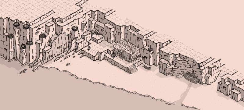 Isometric "Coastal House in the Cliffs" Small battle map