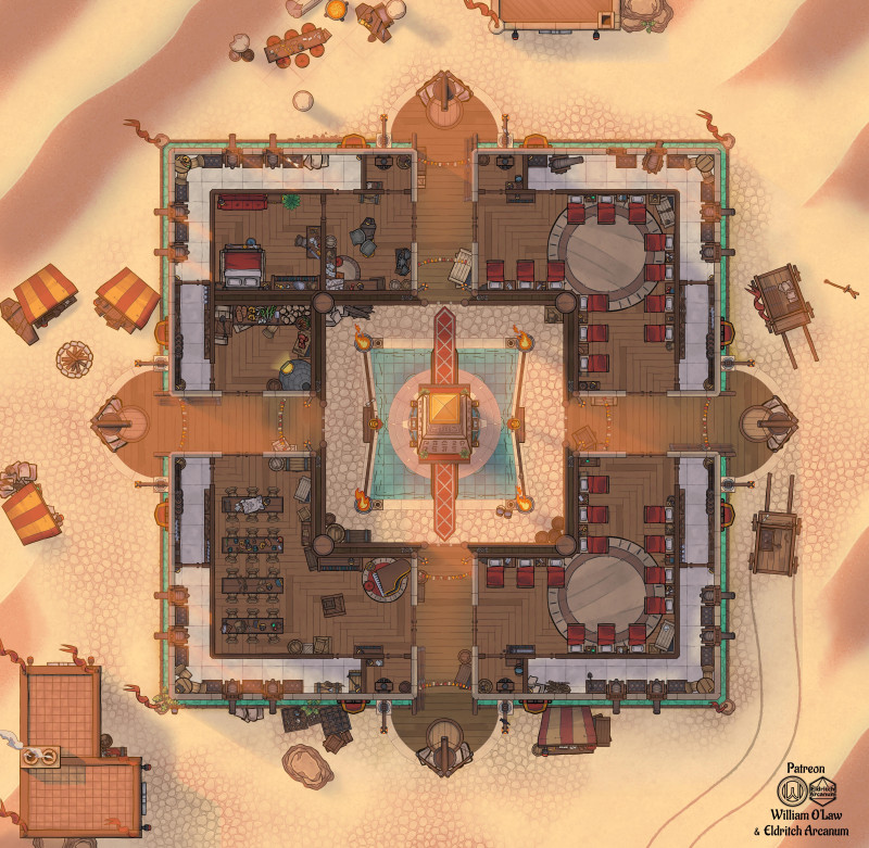 Mysterious fort in the desert, an asset showcase / collaboration with Eldritch Arcanum!