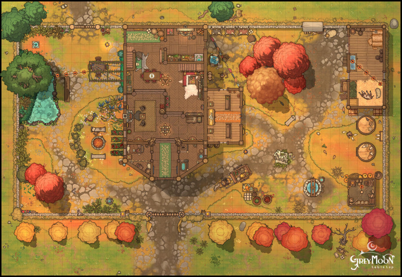 A 2-part set of player bases for prayer-based characters: the Cleric's Lodge and the Paladin's Bailey [multiple]