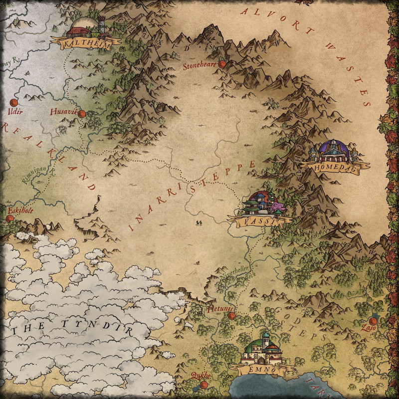 Zooming in on the World Map of Aridora.