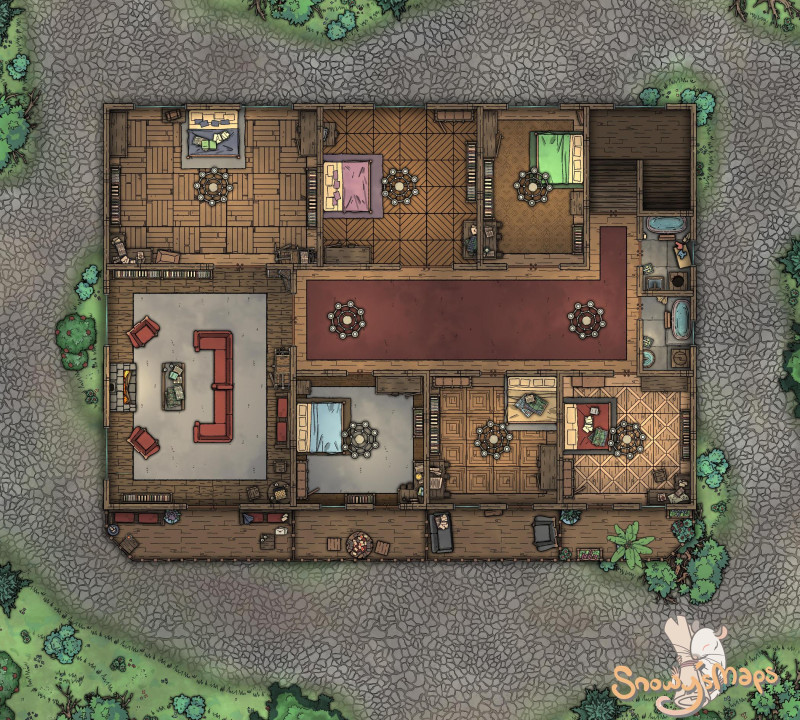 [30x27] Rural Tavern First Floor Day