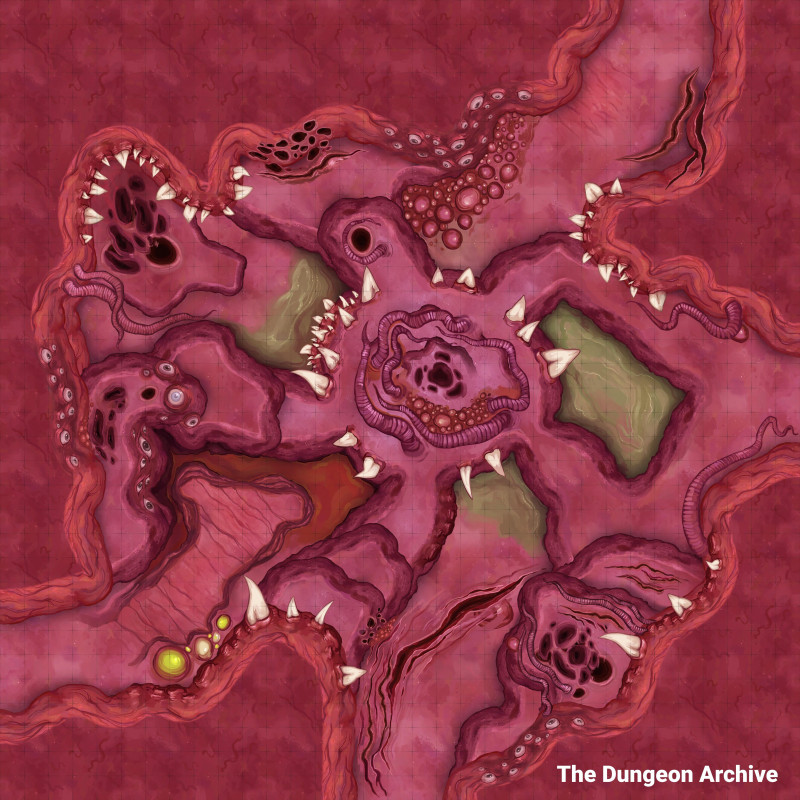 Flesh Rat Nest [33x33] (Modular Compatible) Flesh Rat King Animated Tokens