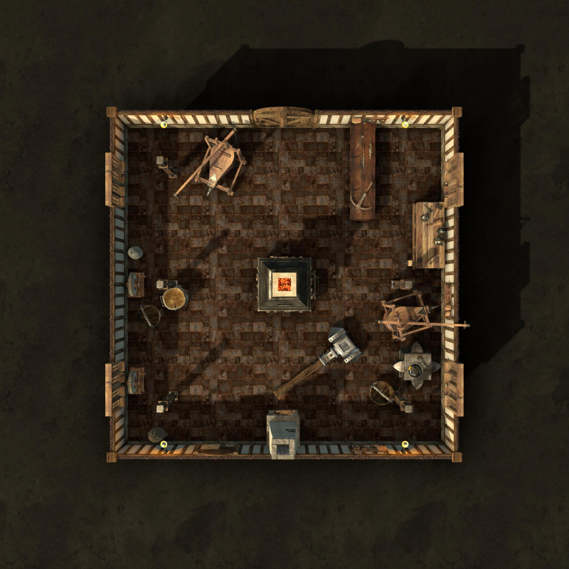 I made a free 5-map fantasy market pack — Market Square + Tavern, Blacksmith, Magic Shop & General Store