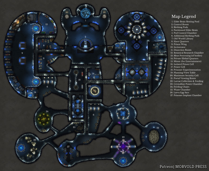 Mind Flayer Lair [90 x 90] - Modeled after Octopus Nervous System