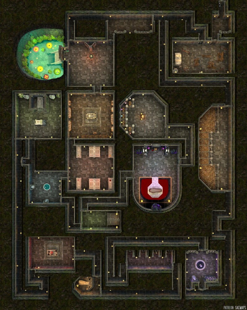 The dungeon leads to five chests. Choose wisely. - DUNGEON OF DECISION (39x49, free light & dark maps + hundreds more!)