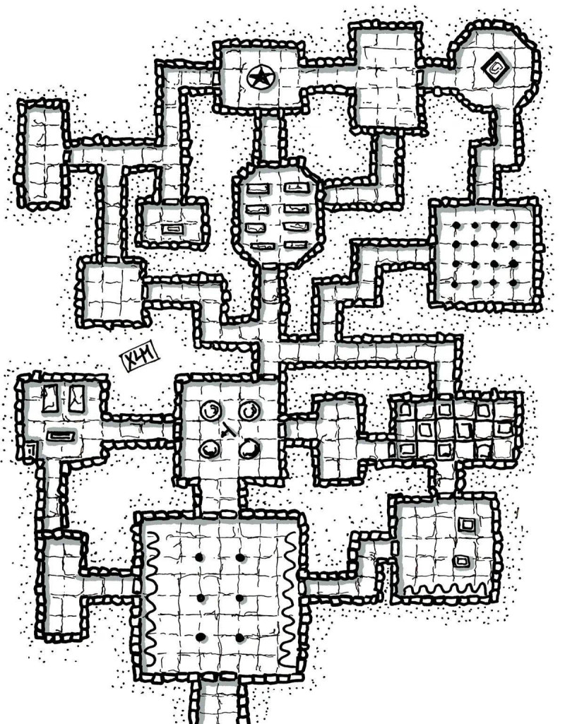 Hand drawn generic dungeon map