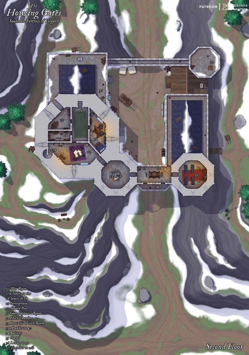 The Howling Gates - 42x60 - 4 Level - Dungeon Map - RC - No AI