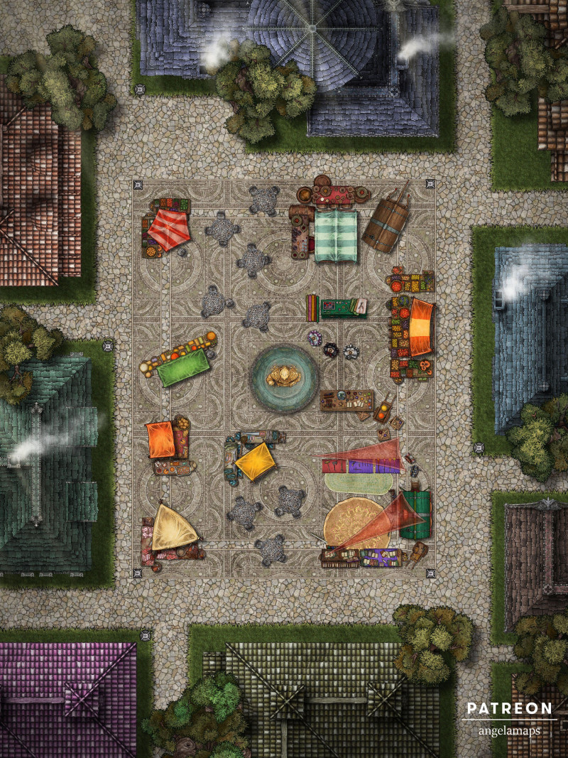 City Marketplace [battlemap] from Angela Maps - 3 versions! [animated] [art]