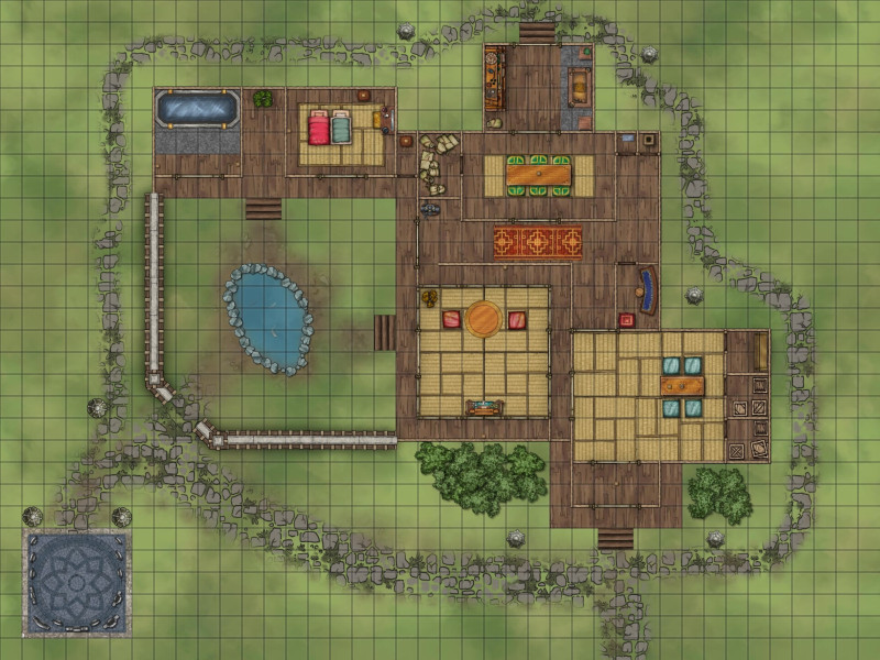Japanese medieval house day and night