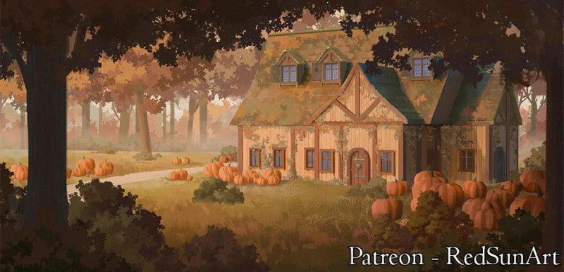 The Autumnal Tavern with Scene Art [84x79]