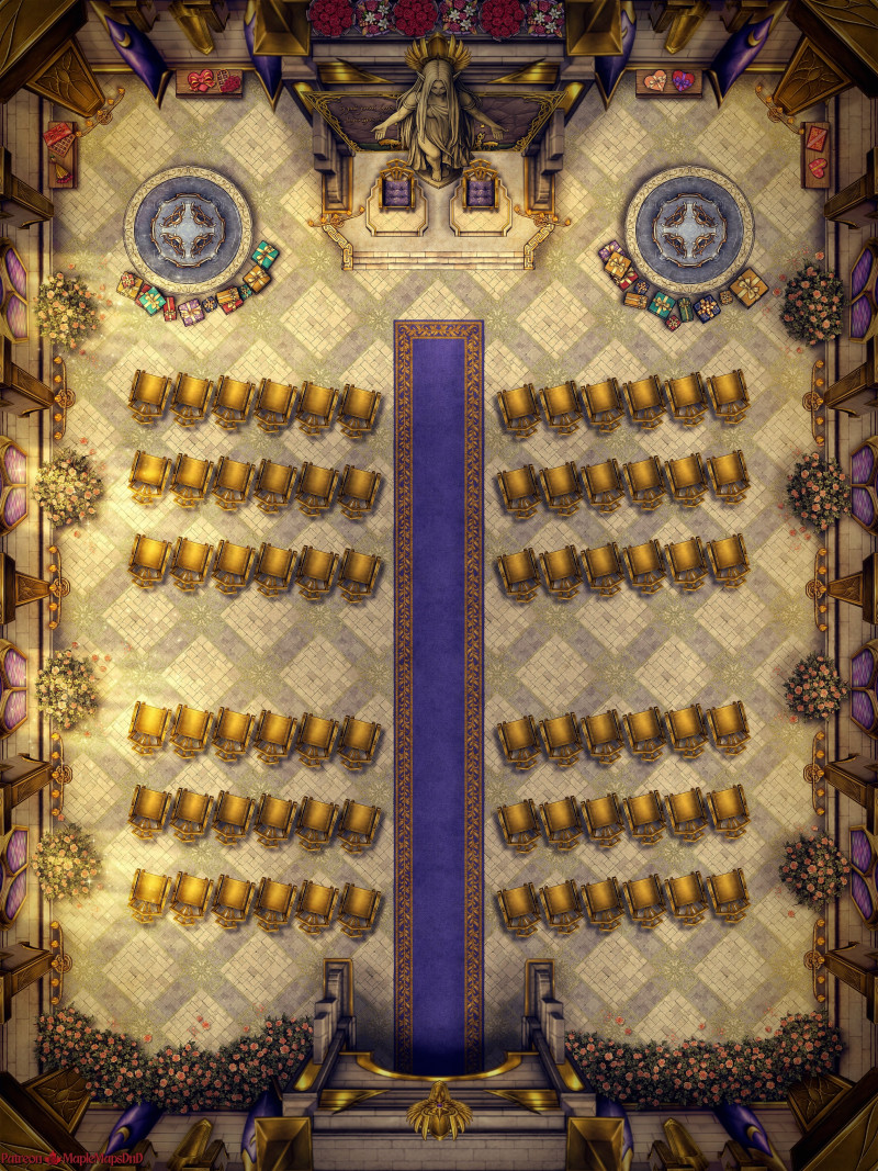 I'm getting married today, so I made some Wedding Battle Maps! [Battle Map] [No AI] [OC] [Art]