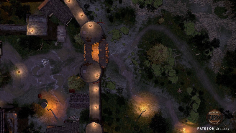 Castle Siege - Animated Battlemap (day/night, fortified gate encounter)