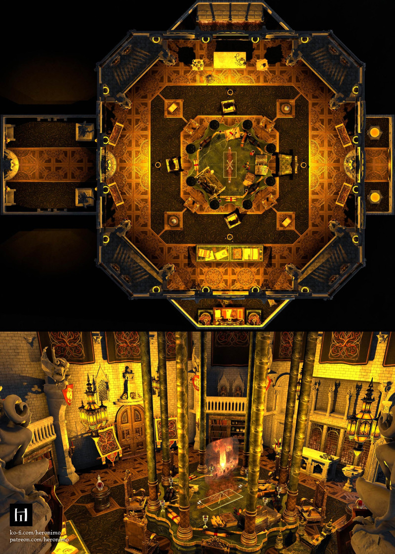 "Ah, so you've found the Pact Council..." - Hell Palace - War Council, 24x20 (map(s) + visuals)