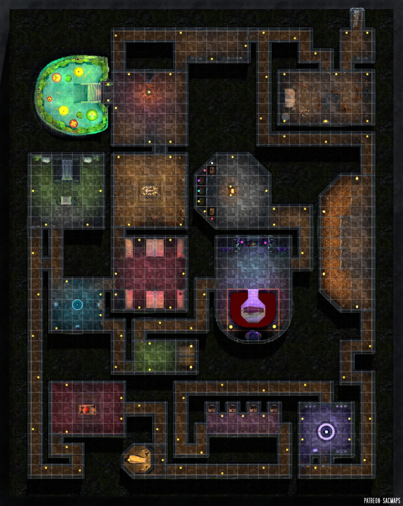 The dungeon leads to five chests. Choose wisely. - DUNGEON OF DECISION (39x49, free light & dark maps + hundreds more!)