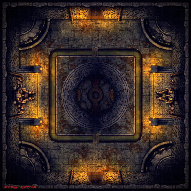 Ancient Dungeon Puzzle Room (20x20) | [Battle Map] [No AI] [OC] [Art]