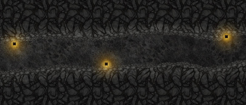 Um pequeno caminho em uma caverna