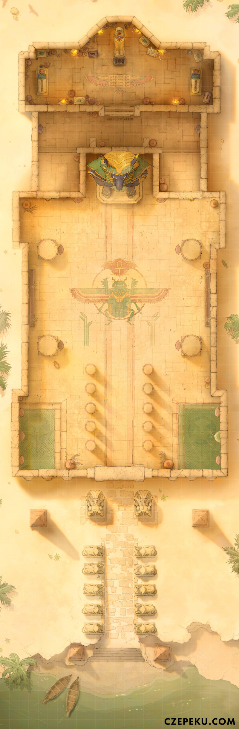 Pharaoh's Tomb - A Czepeku Battlemap! [25x76]