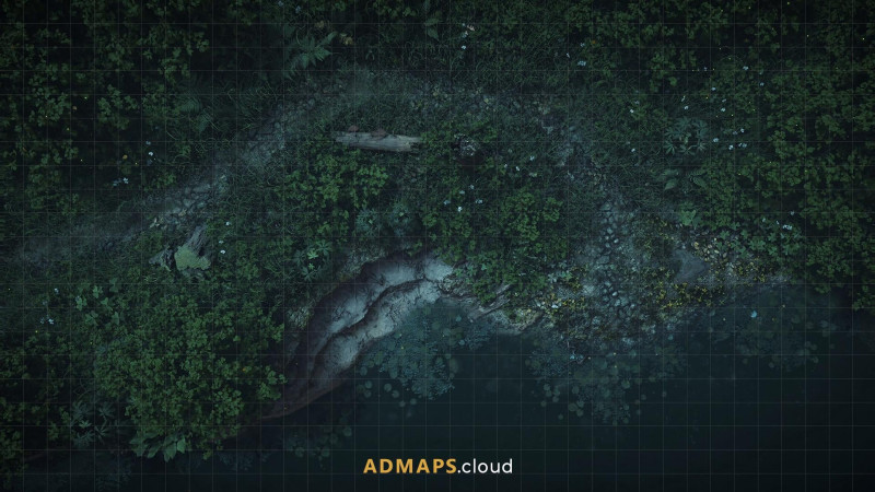 Riverbank [37x21] — free animated battle map (day & night, with and without the dock)