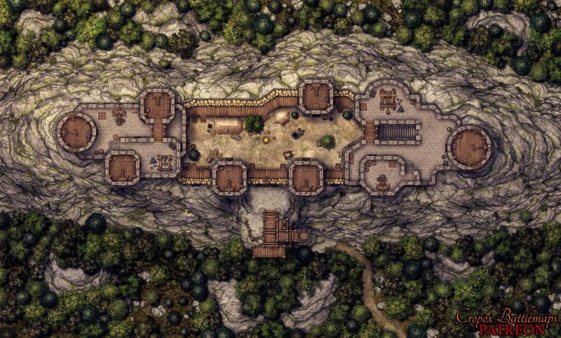 The Skybound Fortress 58x35 battle map (2 variants)