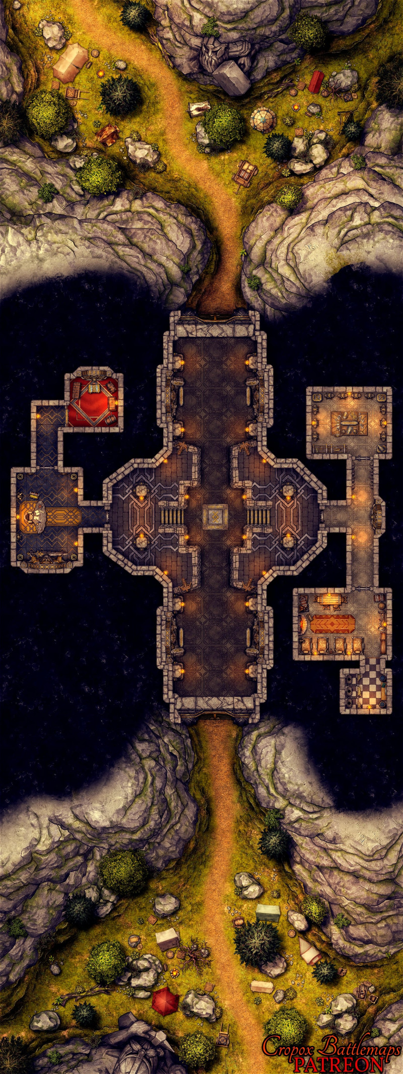 The Dwarven Toll Tunnel 30x80 battle map (2 variants - summer & winter)
