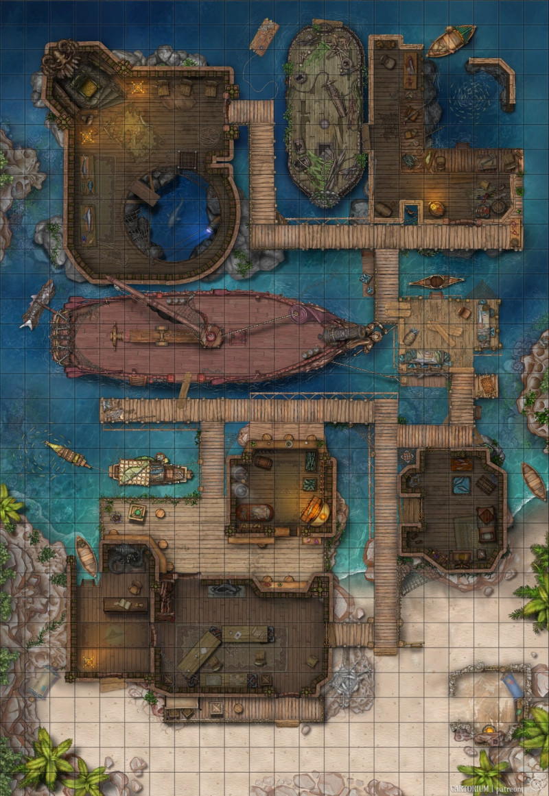 The Fisher King's Guild [22x32] Free Map! Foundry VTT Ready!