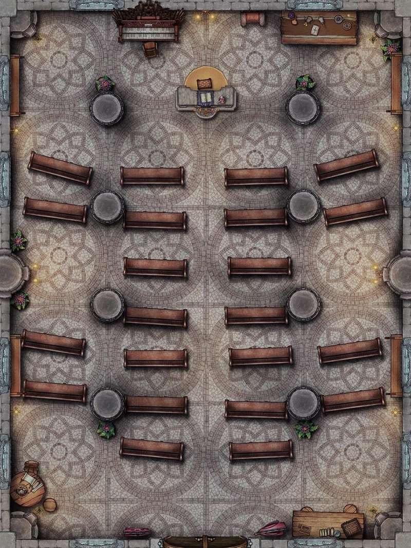 Great Hall [18x24] - 5 variations: hall, shrine, ruined, altar, feast