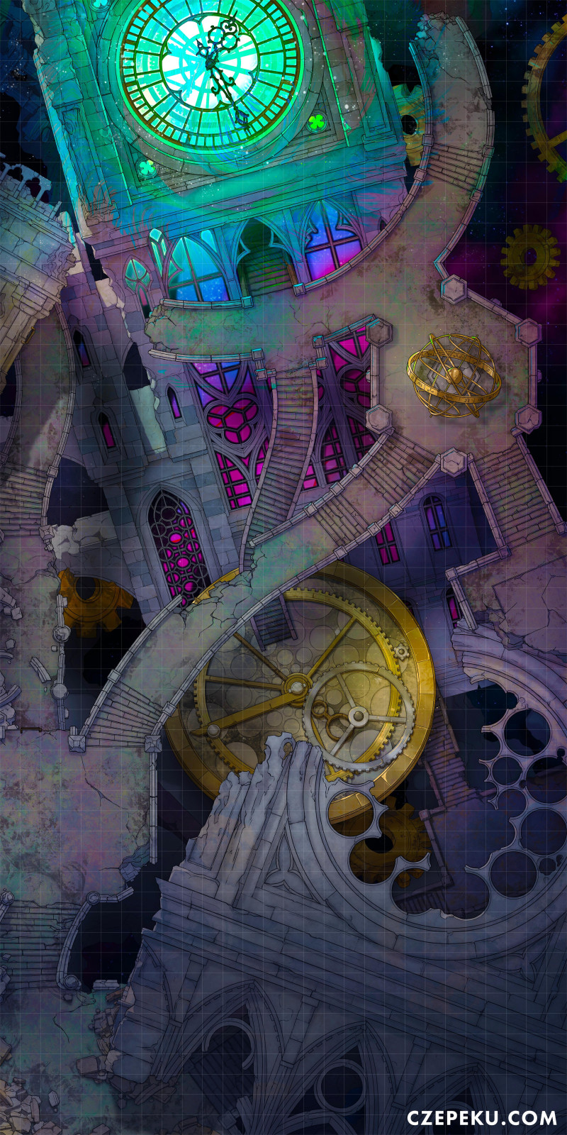 Chrono Chaos Ruins | A Czepeku Battlemap! [28x56]