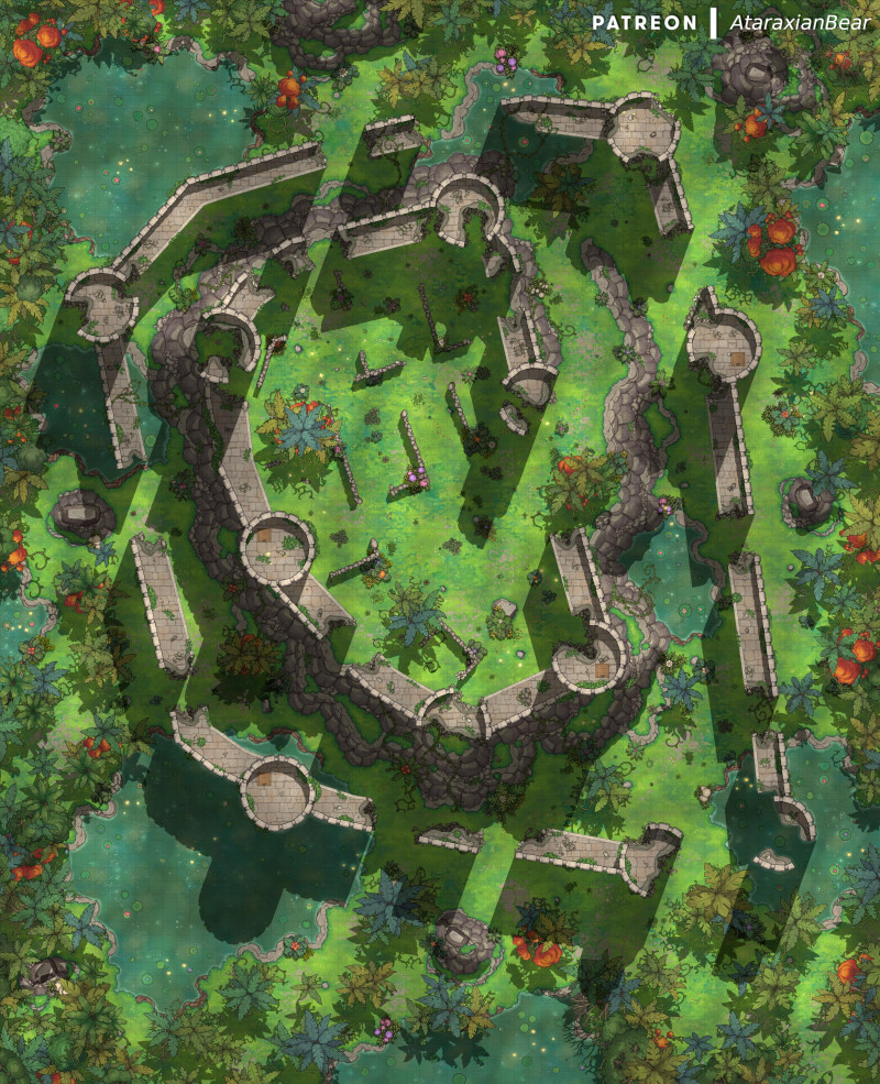 The ruins of a castle in the jungle [65x80] (and some suitable monster ideas)