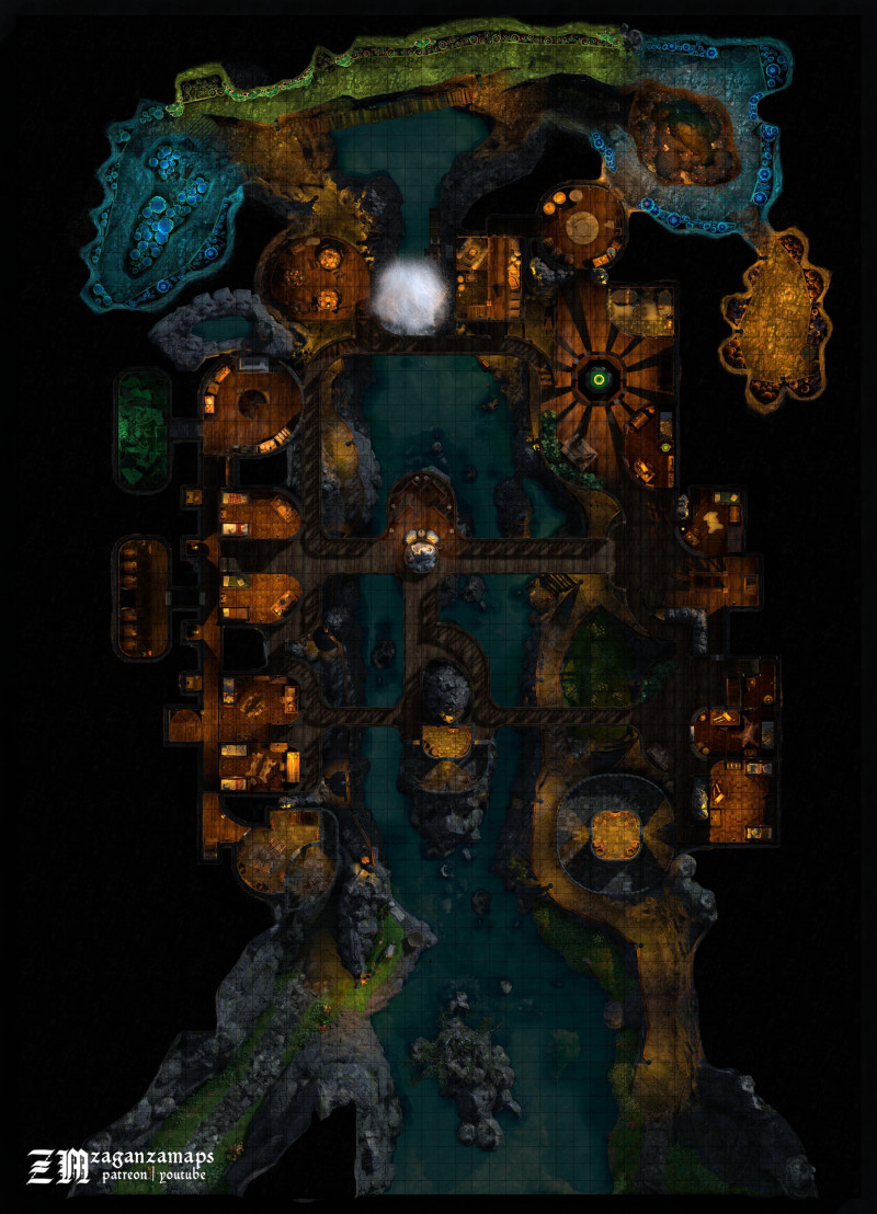 Jadevale [70x50] - hidden village at the end of canyon