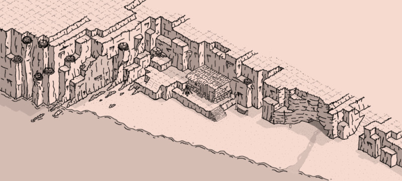 Isometric "Coastal House in the Cliffs" Small battle map