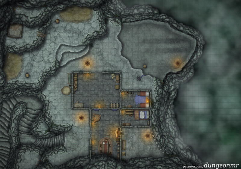 Highwind Aerie — Cliffside Outpost (40x28 Battlemap)
