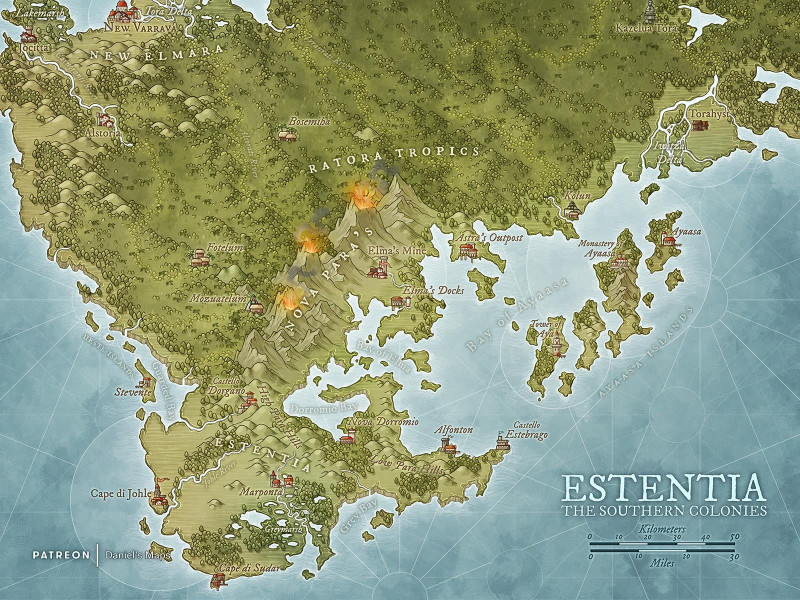 Estentia - The Southern Colonies of the Elmaran Crown